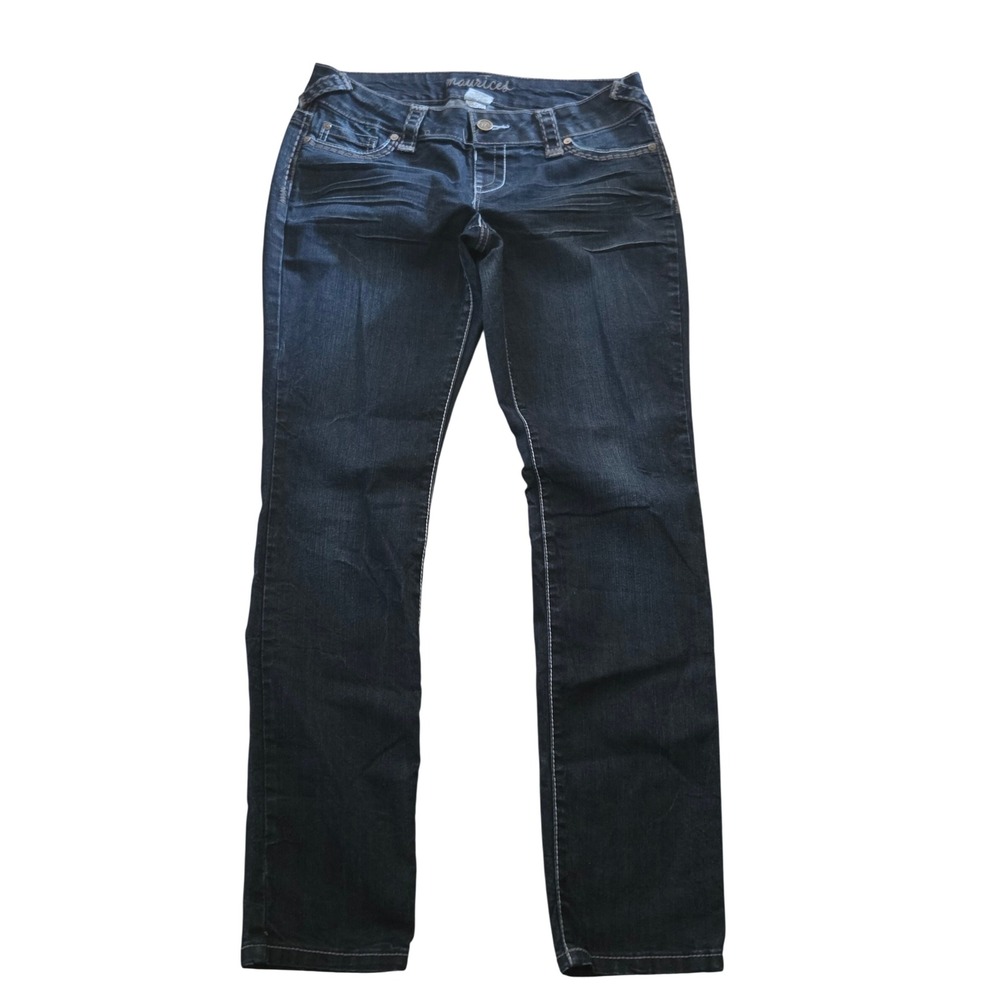Maurices Women Dark Wash Straight Leg Jeans Low Rise Stretch Denim Size L